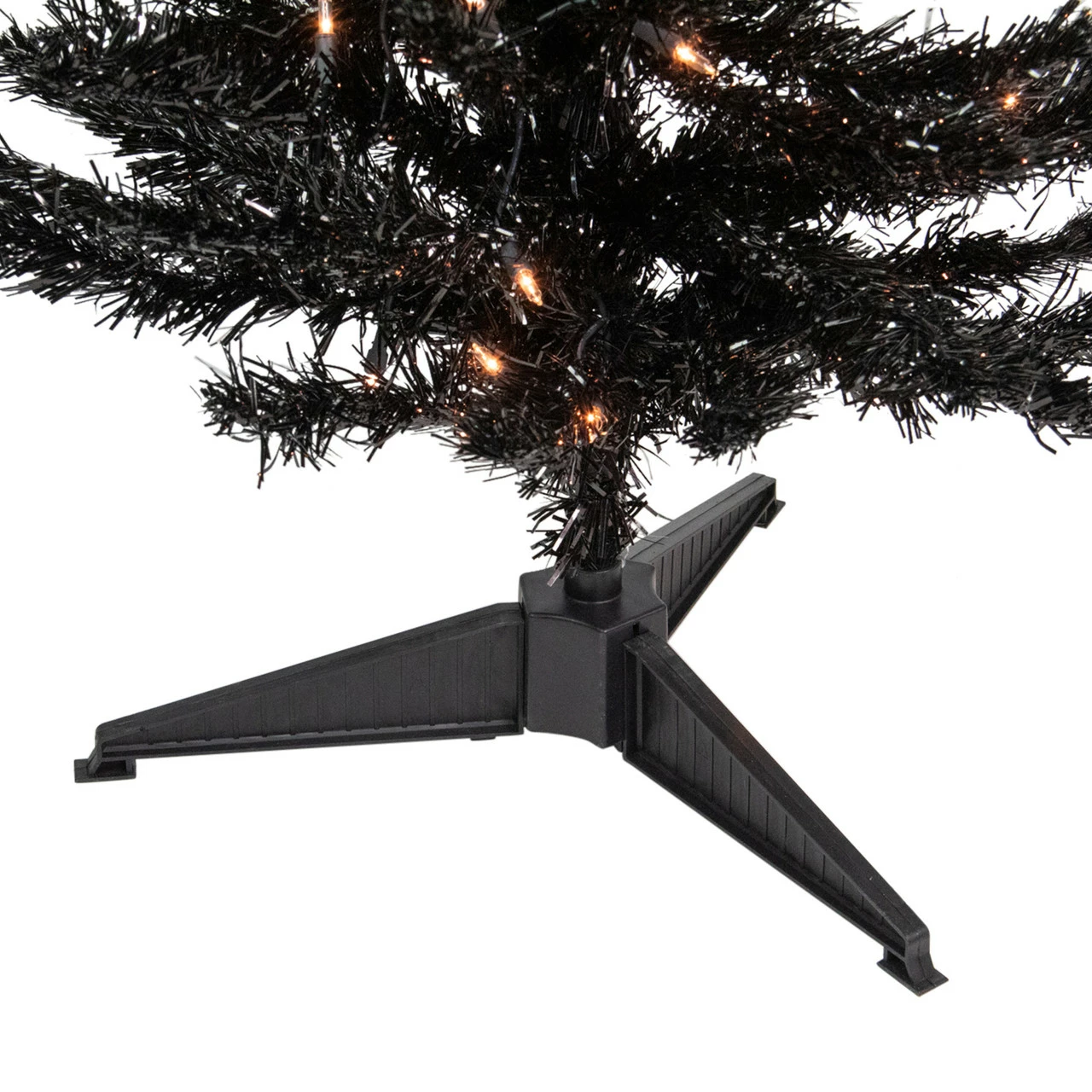 Northlight 4' Pre-Lit Black Artificial Tinsel Christmas Tree, Clear Lights 7 Northlight 4' Pre-Lit Black Artificial Tinsel Christmas Tree, Clear Lights - Image 5