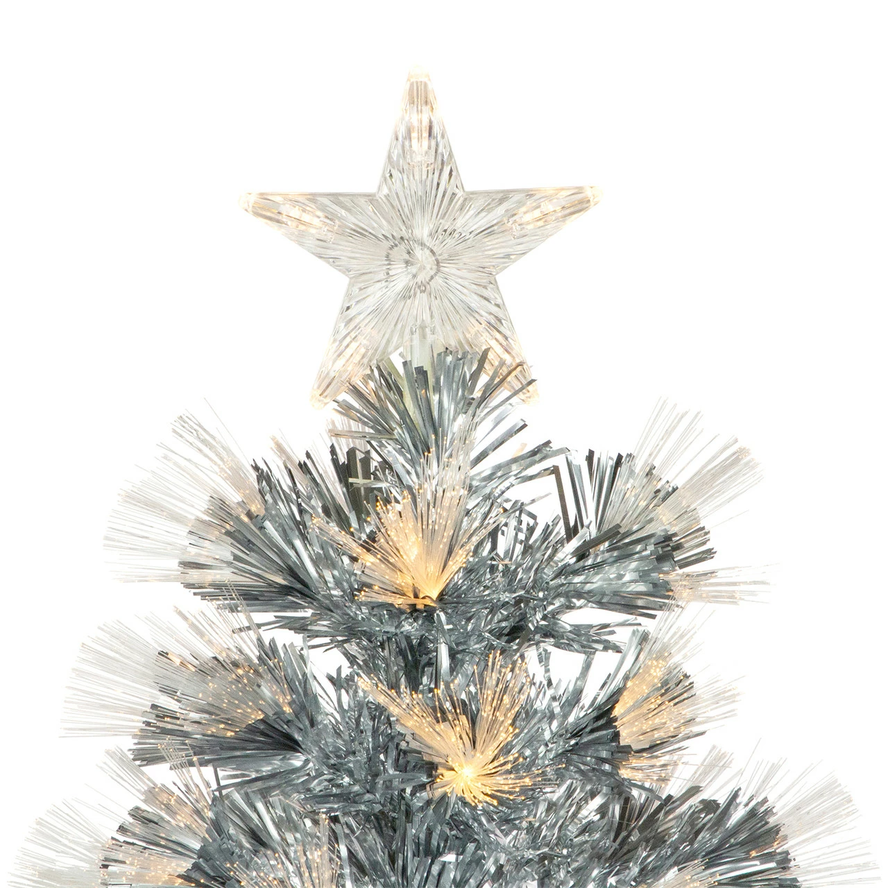 Northlight 3' Pre-Lit Silver Fiber Optic Artificial Christmas Tree, Warm White Lights 6 Northlight 3' Pre-Lit Silver Fiber Optic Artificial Christmas Tree, Warm White Lights - Image 4
