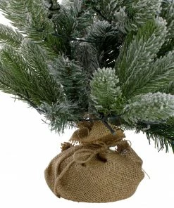 Northlight 2' B/O Potted Frosted Pine Medium Artificial Christmas Tree In A Burlap Pot- Warm White Lights -Northlight Shop northlight kji91318 1 66142.1665611037