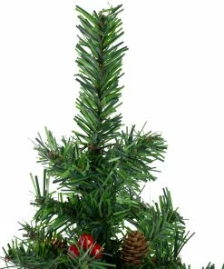 Northlight 16" Potted Red Berries And Pine Cones Medium Artificial Christmas Tree – Unlit -Northlight Shop northlight kji91320 1 85505.1600824029