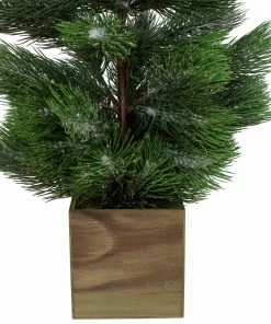 Northlight 3' Snowy Pine Artificial Christmas Tree In Wooden Pot - Unlit 9 Northlight 3' Snowy Pine Artificial Christmas Tree In Wooden Pot - Unlit -Northlight Shop northlight kji91323 1 77908.1605925994