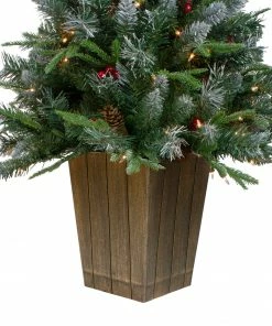 Northlight 4' Pre-Lit Frosted Mixed Berry Pine Artificial Christmas Tree In Pot - Clear Lights -Northlight Shop northlight lt91581 4 31787.1665611634