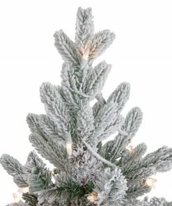 Northlight 4' Pre-Lit Flocked Saratoga Spruce Artificial Christmas Tree In Pot - Clear Lights -Northlight Shop northlight lt91590 1 54847.1609385231