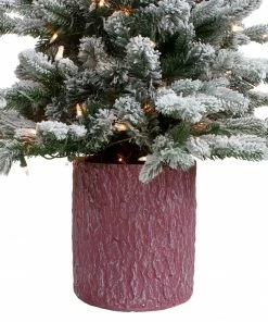 Northlight 4' Pre-Lit Flocked Saratoga Spruce Artificial Christmas Tree In Pot - Clear Lights -Northlight Shop northlight lt91590 3 08859.1609385231