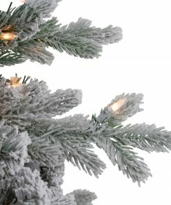 Northlight 4' Pre-Lit Flocked Saratoga Spruce Artificial Christmas Tree In Pot - Clear Lights -Northlight Shop northlight lt91592 3 33383.1609385231