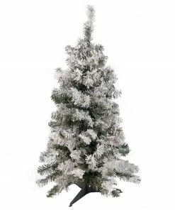 Northlight 3' Pre-Lit Heavily Flocked Medium Pine Artificial Christmas Tree - Warm White LED Lights