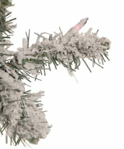 Alternative view of Northlight 4.5' Pre-Lit Medium Heavily Flocked Pine Artificial Christmas Tree, Multicolor Lights