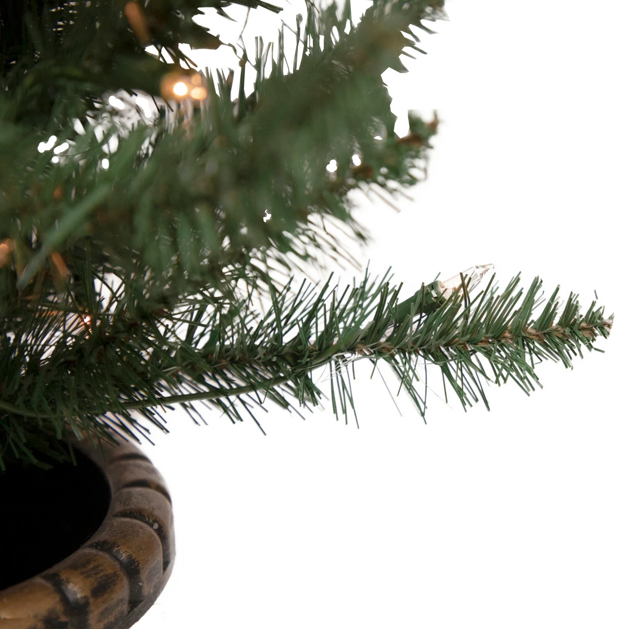 Northlight Set Of 2 Pre-Lit Potted Porch Pine Topiary Slim Artificial Christmas Trees 4' - Clear Lights 6 Northlight Set Of 2 Pre-Lit Potted Porch Pine Topiary Slim Artificial Christmas Trees 4' - Clear Lights - Image 4