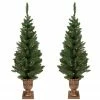 Northlight Set Of 2 Pre-Lit Potted Porch Pine Topiary Slim Artificial Christmas Trees 4' - Clear Lights 1 Northlight Set Of 2 Pre-Lit Potted Porch Pine Topiary Slim Artificial Christmas Trees 4' - Clear Lights -Northlight Shop northlight m88589 updated 20094.1664639672