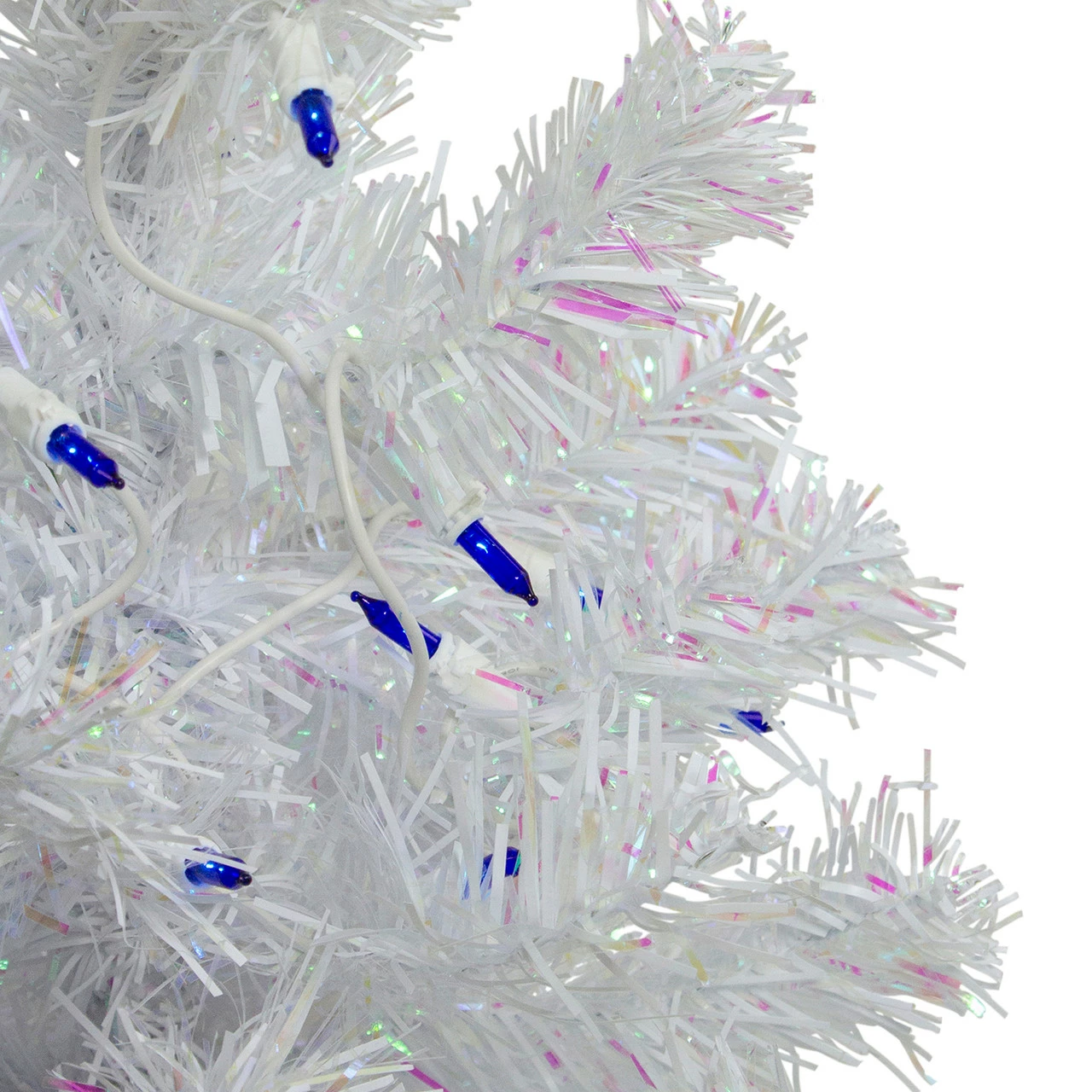 Northlight 2' Pre-lit White Iridescent Pine Artificial Christmas Tree - Blue Lights 4 Northlight 2' Pre-lit White Iridescent Pine Artificial Christmas Tree - Blue Lights - Image 2
