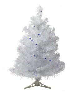 Northlight 2' Pre-lit White Iridescent Pine Artificial Christmas Tree - Blue Lights