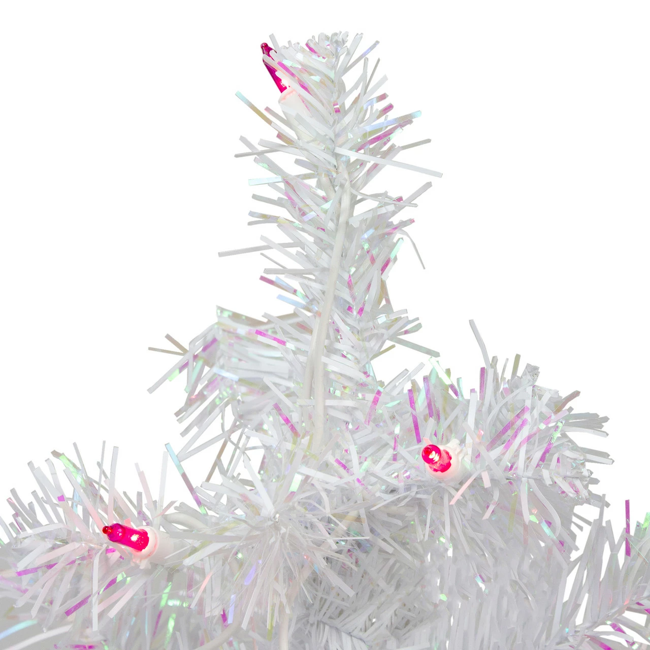 Northlight 2' Pre-lit White Iridescent Pine Artificial Christmas Tree - Pink Lights 4 Northlight 2' Pre-lit White Iridescent Pine Artificial Christmas Tree - Pink Lights - Image 2