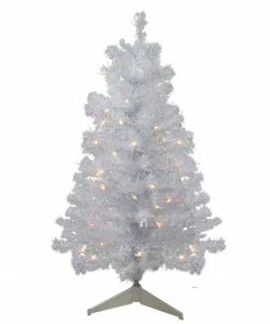 Northlight 3' Pre-lit White Iridescent Pine Artificial Christmas Tree - Clear Lights