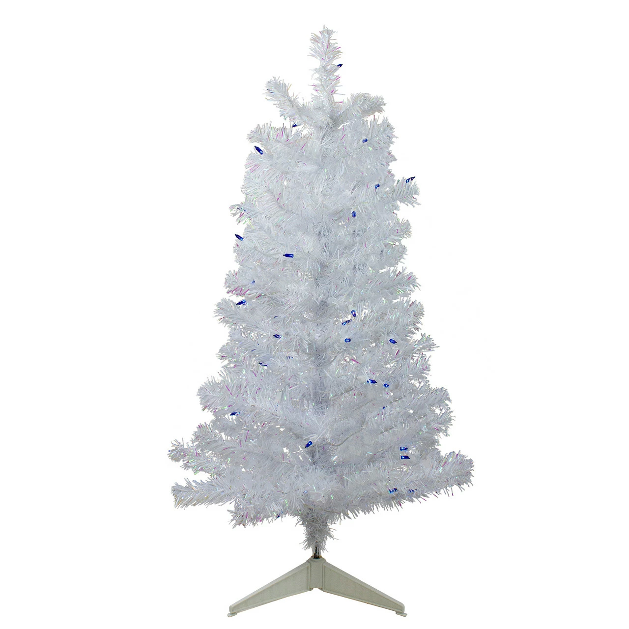 Northlight 3' Pre-Lit White Medium Pine Artificial Christmas Tree - Blue Lights 3 Northlight 3' Pre-Lit White Medium Pine Artificial Christmas Tree - Blue Lights