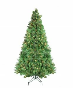 Northlight 7.5' Pre-Lit Medium Canterbury Spruce With Dewdrops Artificial Christmas Tree - Clear LED Lights