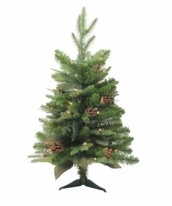 Northlight 2.5' Pre-Lit Mixed Winter Pine Artificial Christmas Tree - Clear Lights
