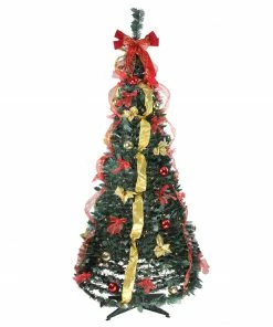 Northlight 6' Pre-Lit Red And Gold Pre-Decorated Pop-Up Artificial Christmas Tree