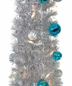 Alternative view of Northlight 6' Pre-Lit Silver And Blue Pre-Decorated Pop-Up Artificial Christmas Tree