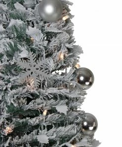 Alternative view of Northlight 6' Pre-Lit Flocked Pre-Decorated Pop-Up Artificial Christmas Tree