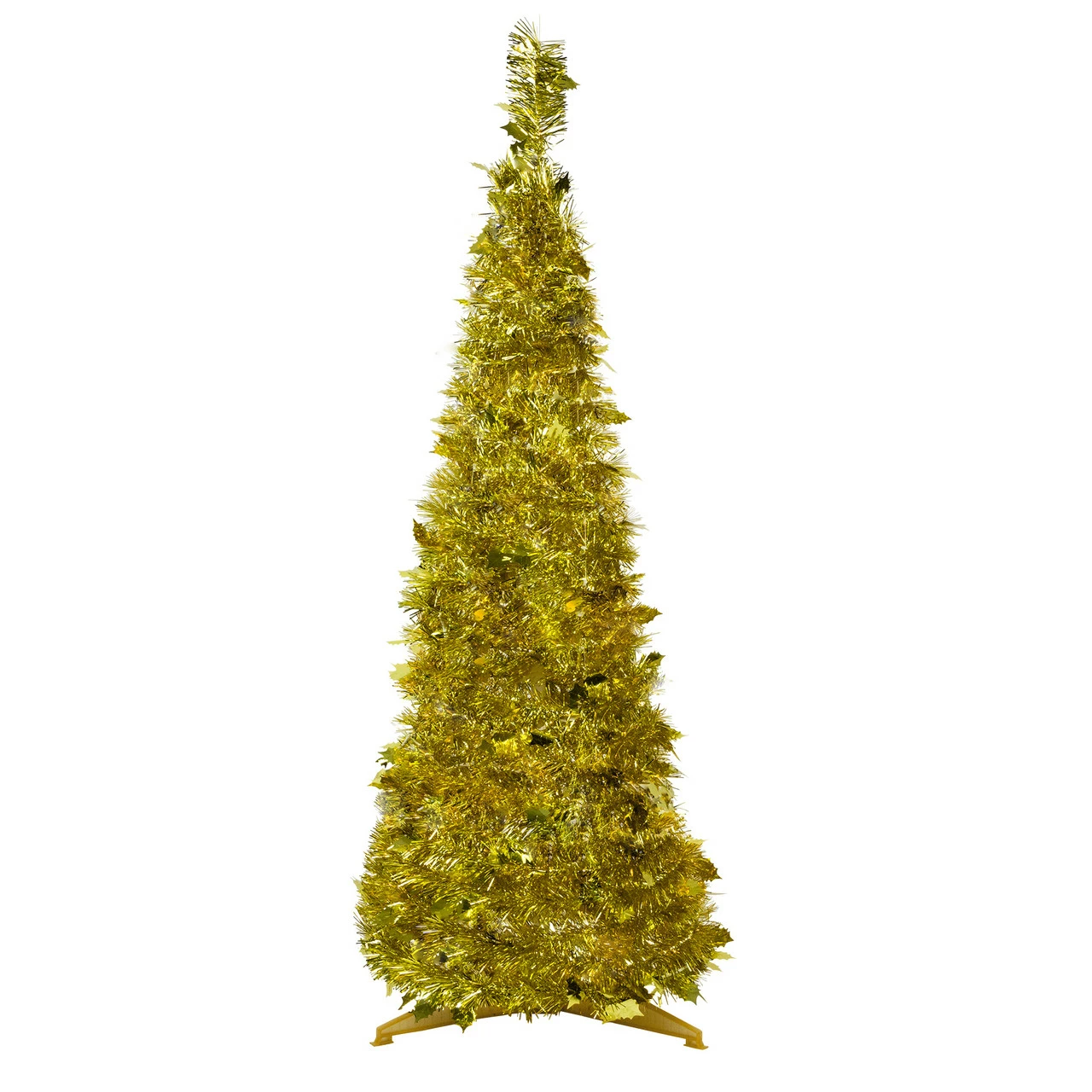 Northlight 4' Gold Tinsel Pop-Up Artificial Christmas Tree, Unlit 3 Northlight 4' Gold Tinsel Pop-Up Artificial Christmas Tree, Unlit