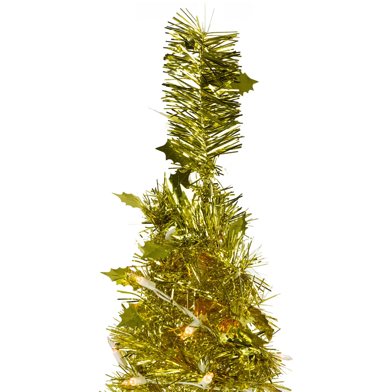 Northlight 4' Pre-Lit Gold Tinsel Pop-Up Artificial Christmas Tree, Clear Lights 5 Northlight 4' Pre-Lit Gold Tinsel Pop-Up Artificial Christmas Tree, Clear Lights - Image 3