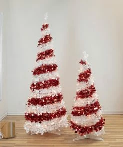 Alternative view of Northlight 6' Pre-Lit Candy Cane Pop-Up Artificial Christmas Tree, Clear Lights