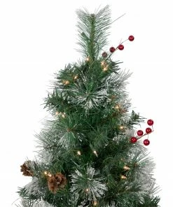 Northlight 4' Pre-Lit Frosted Carolina Berry Spruce Artificial Christmas Tree, Clear Lights -Northlight Shop northlight sm92899 3 10181.1652460140