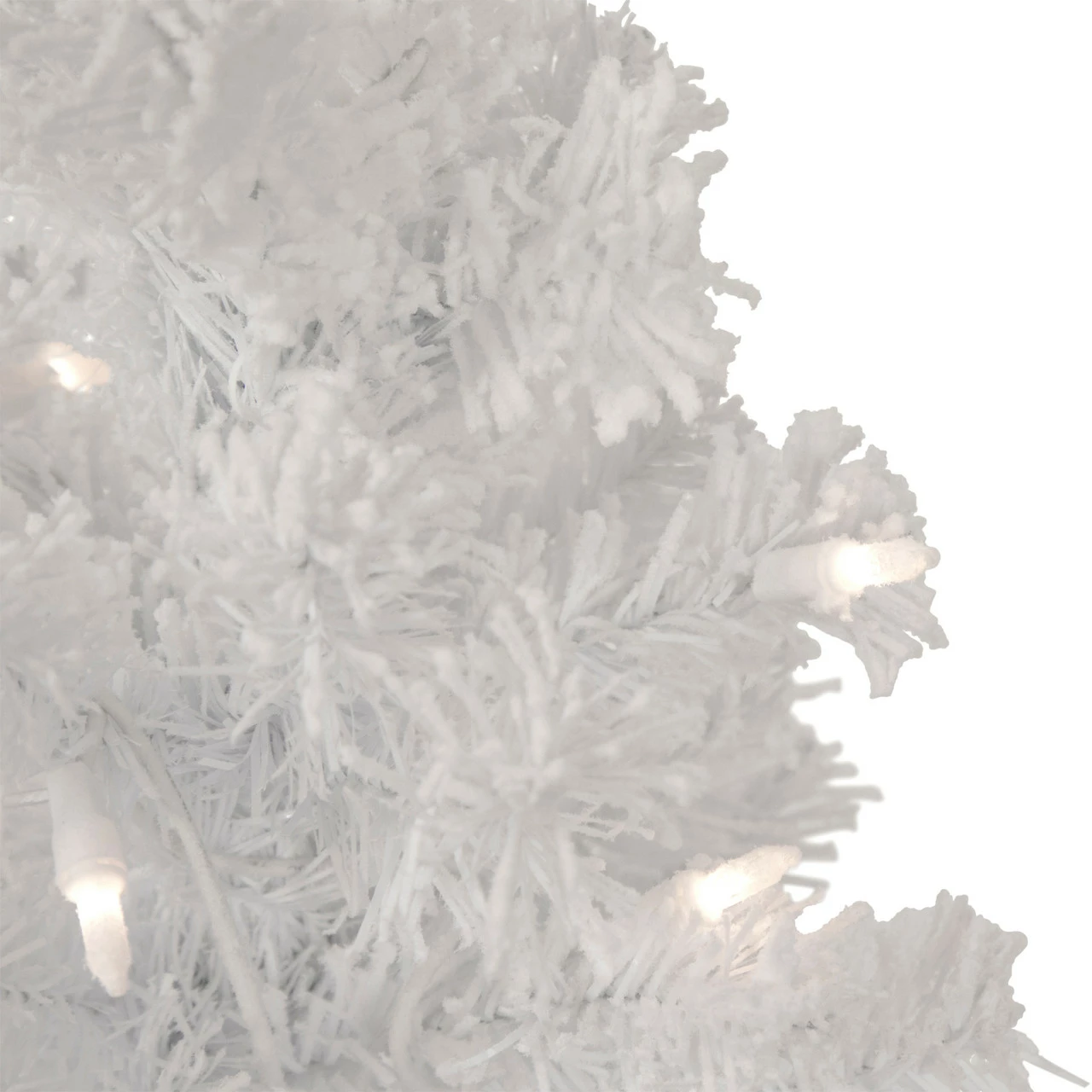 Northlight 3.5' Pre-Lit Potted Flocked Winter Pine White Tinsel Artificial Christmas Tree, Clear Lights 5 Northlight 3.5' Pre-Lit Potted Flocked Winter Pine White Tinsel Artificial Christmas Tree, Clear Lights - Image 3