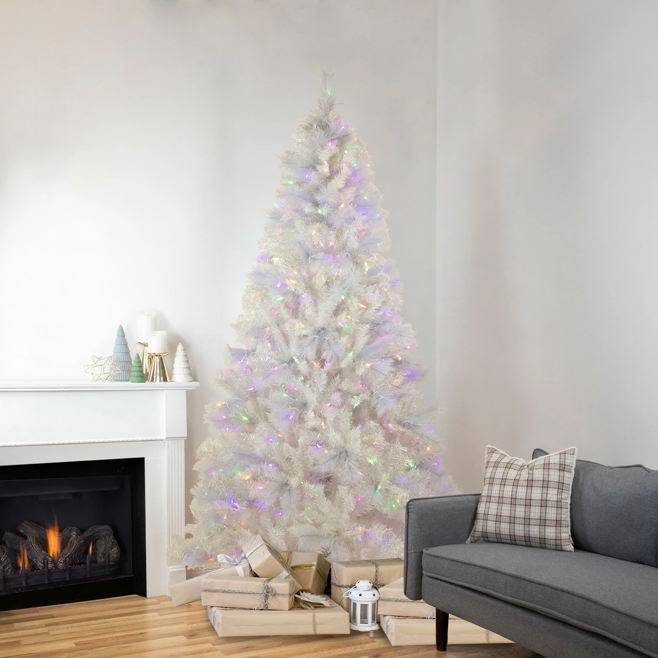 Northlight 7.5' Pre-Lit Seneca White Spruce Artificial Christmas Tree, Dual Function LED Lights 6 Northlight 7.5' Pre-Lit Seneca White Spruce Artificial Christmas Tree, Dual Function LED Lights - Image 4