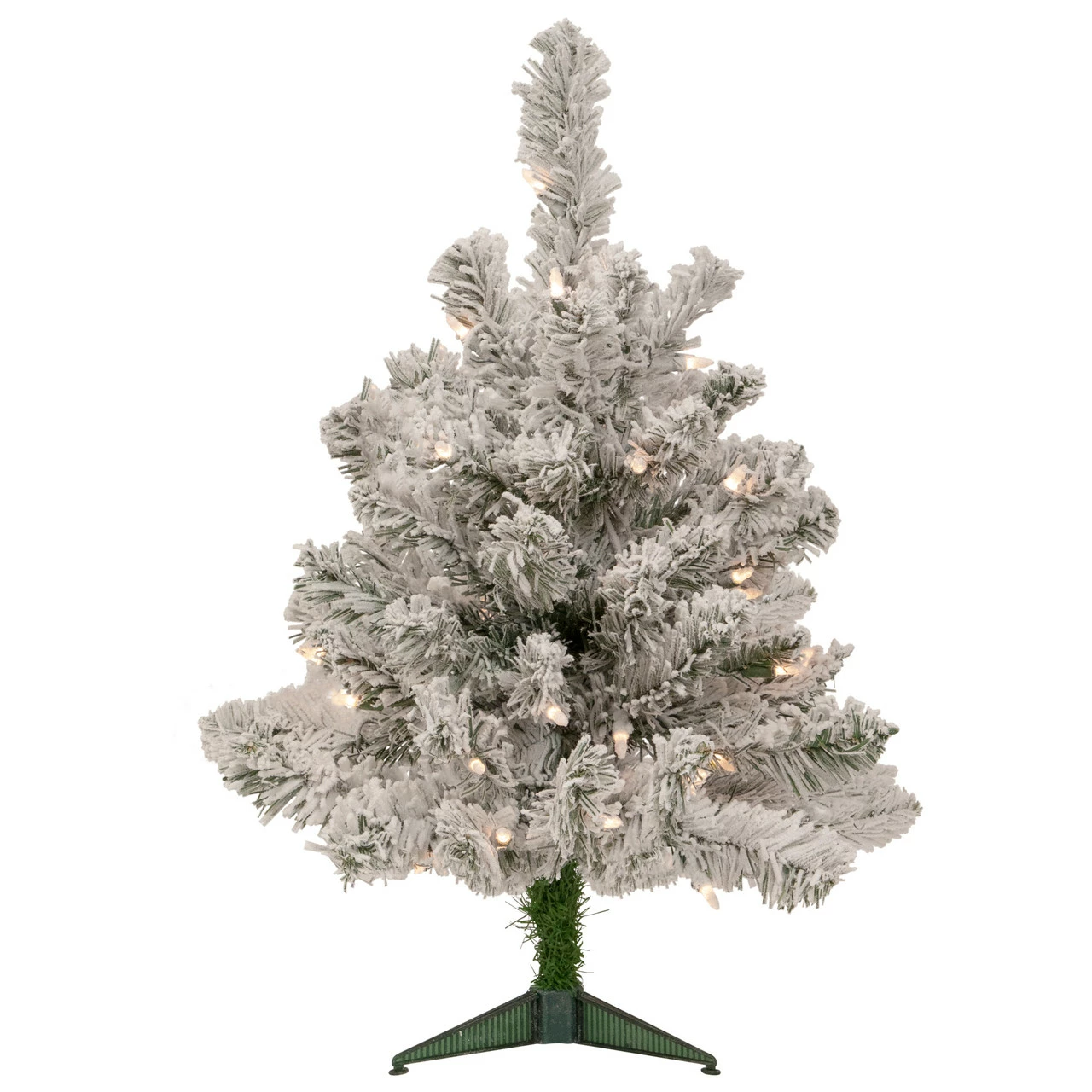 Northlight 2' Pre-Lit Flocked Madison Pine Artificial Christmas Tree, Clear Lights 3 Northlight 2' Pre-Lit Flocked Madison Pine Artificial Christmas Tree, Clear Lights