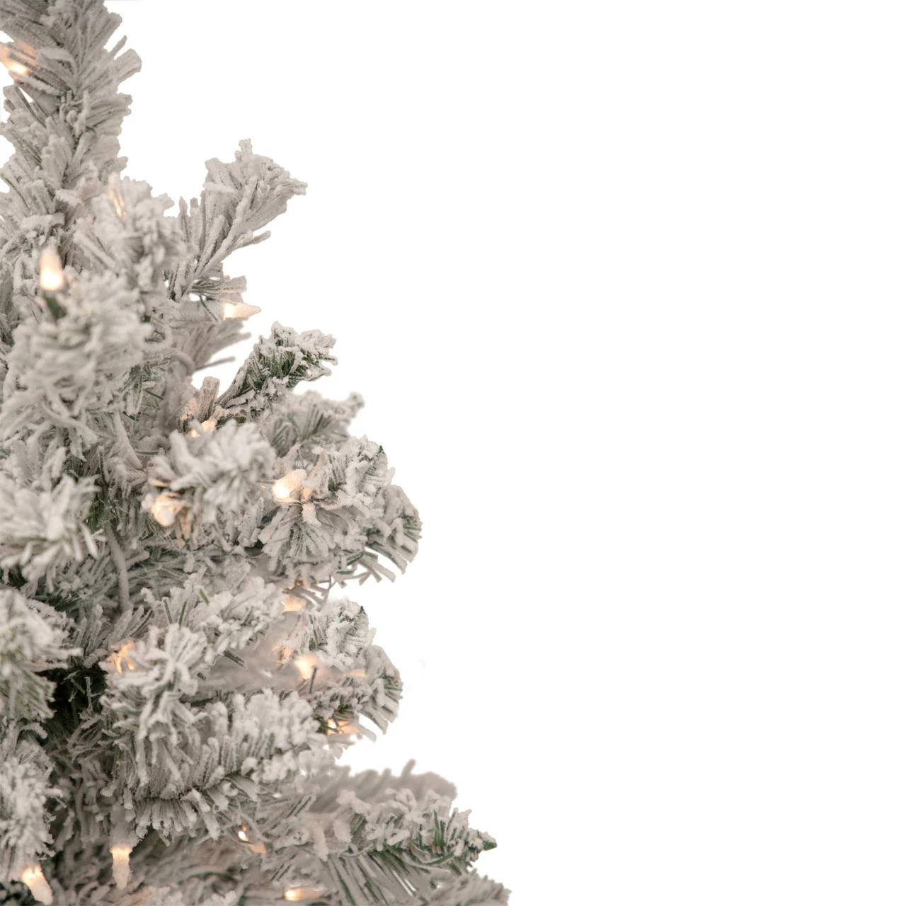 Northlight 2' Pre-Lit Flocked Madison Pine Artificial Christmas Tree, Clear Lights 5 Northlight 2' Pre-Lit Flocked Madison Pine Artificial Christmas Tree, Clear Lights - Image 3