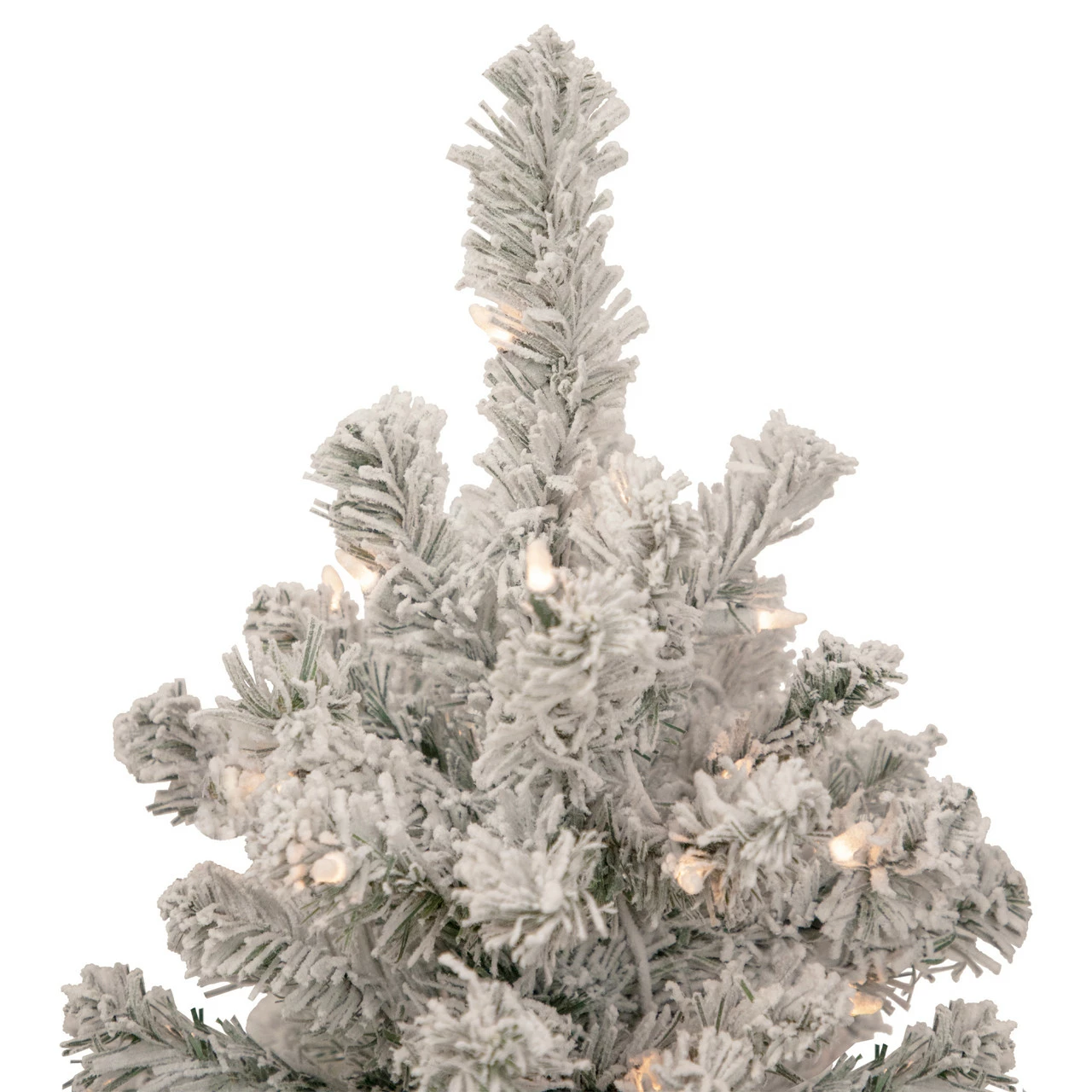 Northlight 2' Pre-Lit Flocked Madison Pine Artificial Christmas Tree, Clear Lights 6 Northlight 2' Pre-Lit Flocked Madison Pine Artificial Christmas Tree, Clear Lights - Image 4