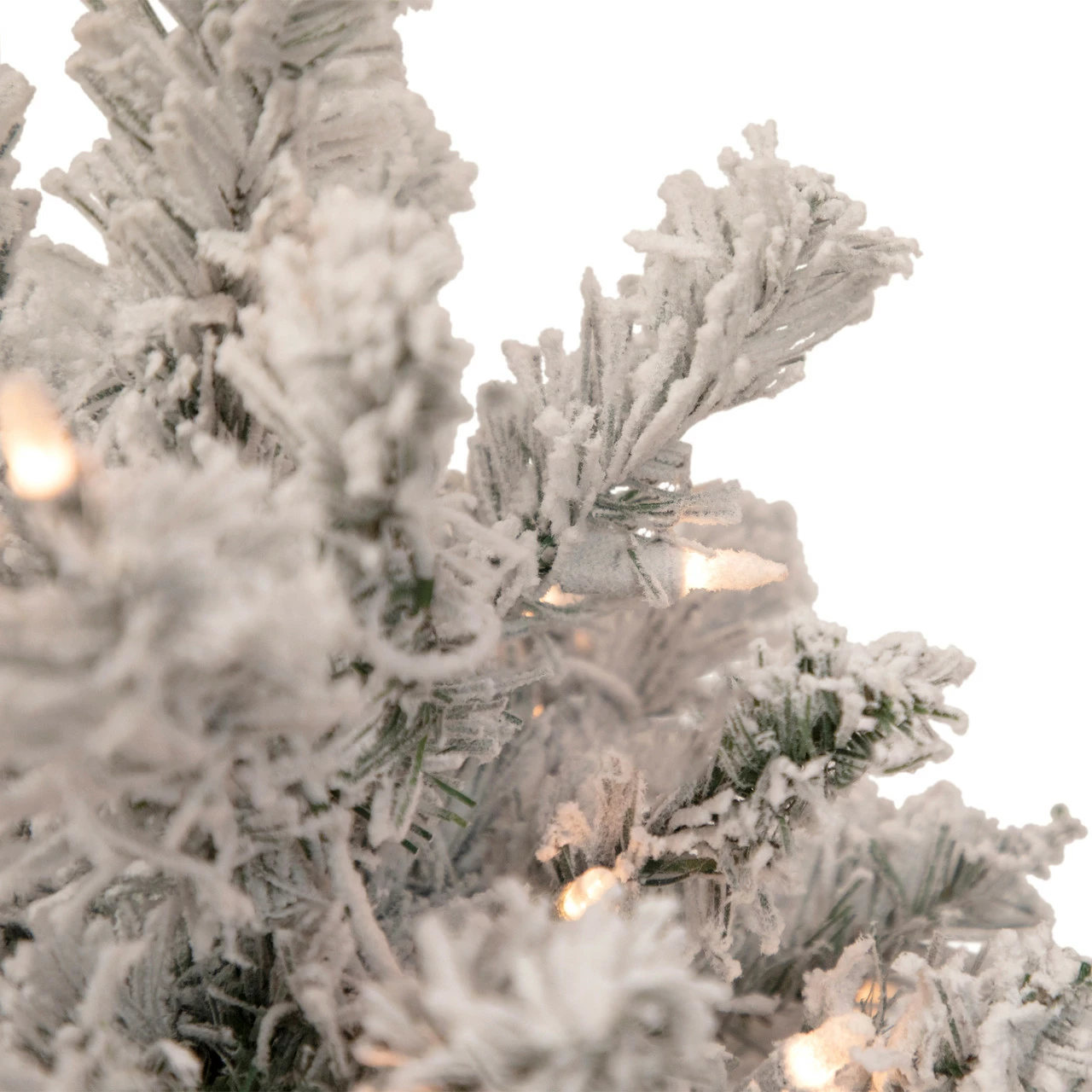 Northlight 2' Pre-Lit Flocked Madison Pine Artificial Christmas Tree, Clear Lights 4 Northlight 2' Pre-Lit Flocked Madison Pine Artificial Christmas Tree, Clear Lights - Image 2