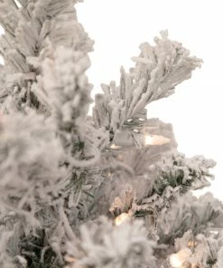 Alternative view of Northlight 3' Pre-Lit Heavily Flocked Madison Pine Medium Artificial Christmas Tree, Clear Lights