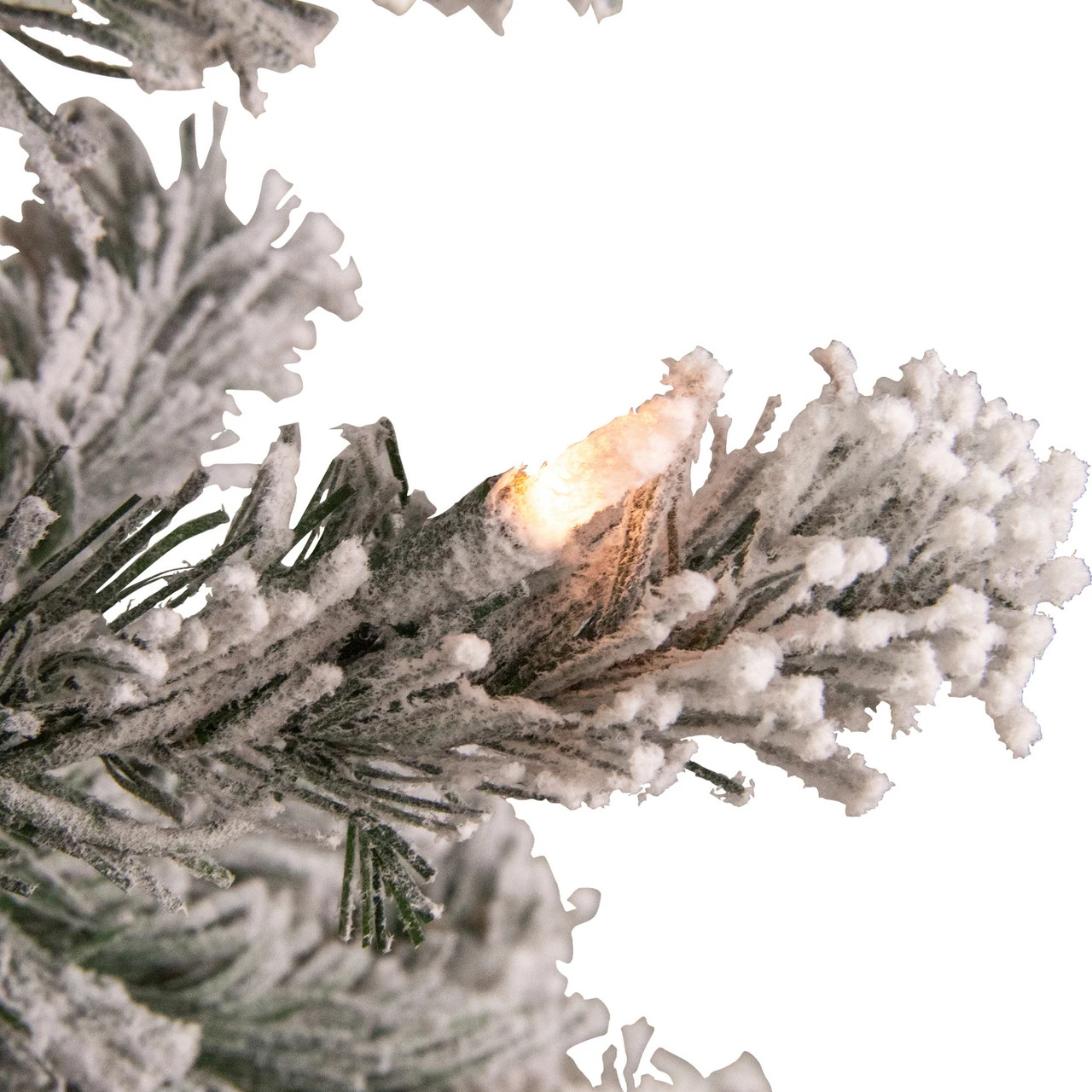 Northlight 6.5' Pre-Lit Flocked Madison Pine Medium Artificial Christmas Tree, Clear Lights 5 Northlight 6.5' Pre-Lit Flocked Madison Pine Medium Artificial Christmas Tree, Clear Lights - Image 3