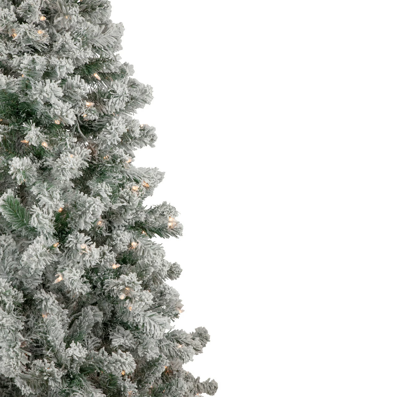 Northlight 6.5' Pre-Lit Flocked Madison Pine Medium Artificial Christmas Tree, Clear Lights 6 Northlight 6.5' Pre-Lit Flocked Madison Pine Medium Artificial Christmas Tree, Clear Lights - Image 4