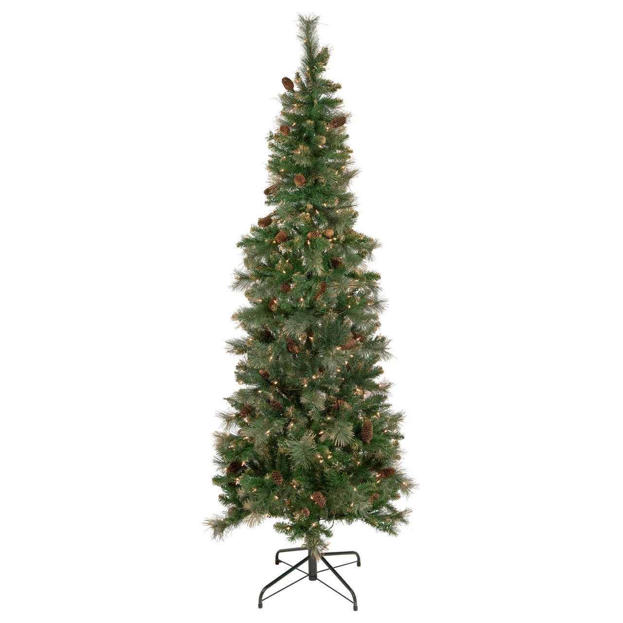 Northlight 7' Pre-Lit Yorkshire Pine Pencil Artificial Christmas Tree, Clear Lights 3 Northlight 7' Pre-Lit Yorkshire Pine Pencil Artificial Christmas Tree, Clear Lights
