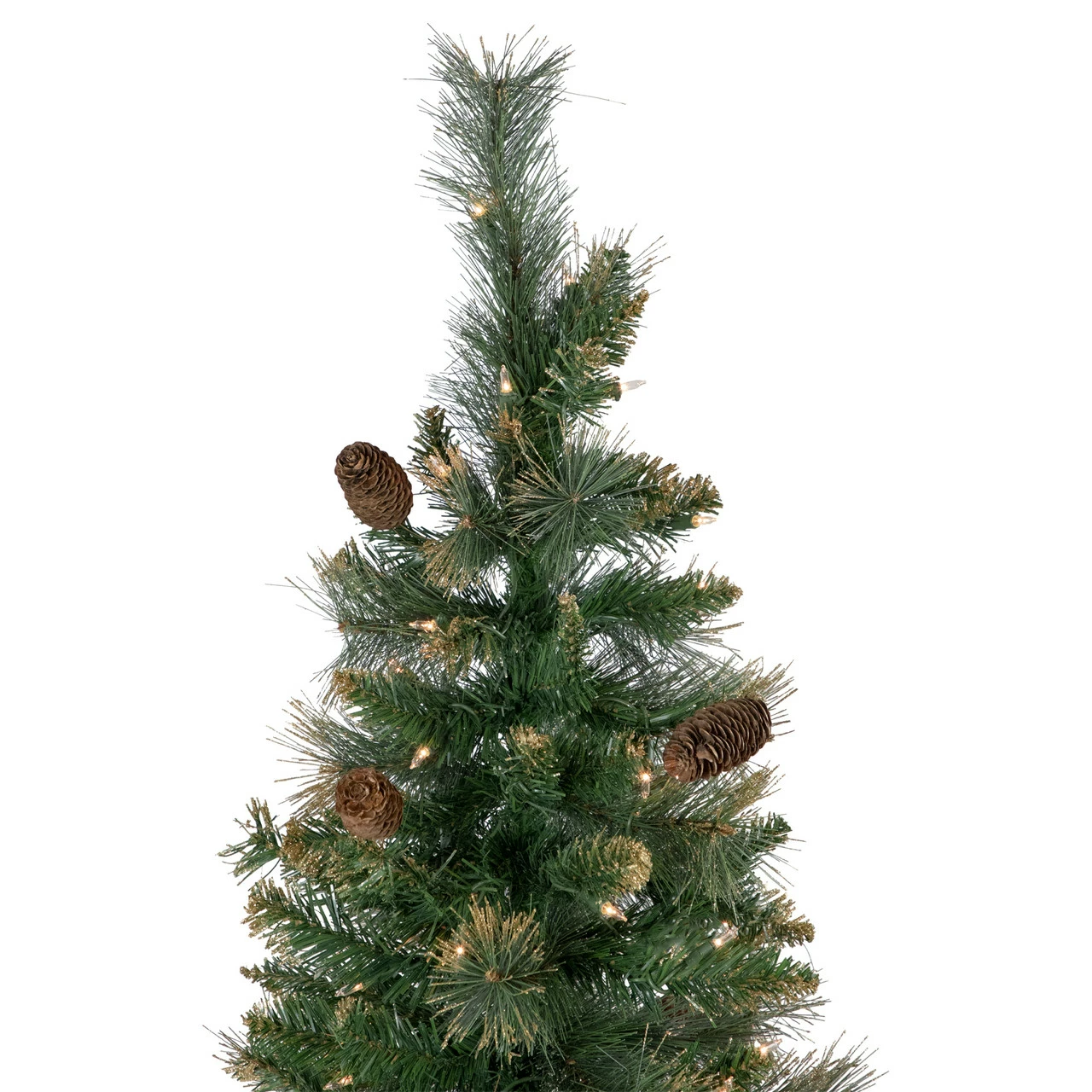 Northlight 7' Pre-Lit Yorkshire Pine Pencil Artificial Christmas Tree, Clear Lights 7 Northlight 7' Pre-Lit Yorkshire Pine Pencil Artificial Christmas Tree, Clear Lights - Image 5