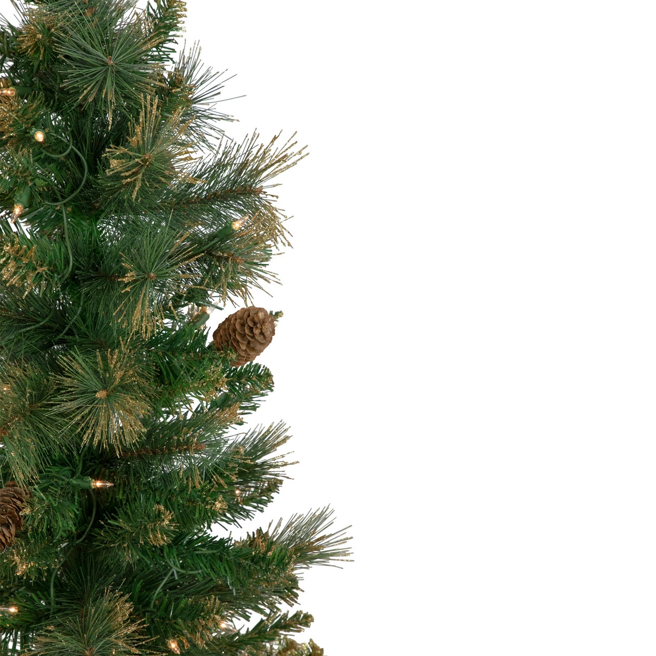 Northlight 7' Pre-Lit Yorkshire Pine Pencil Artificial Christmas Tree, Clear Lights 6 Northlight 7' Pre-Lit Yorkshire Pine Pencil Artificial Christmas Tree, Clear Lights - Image 4