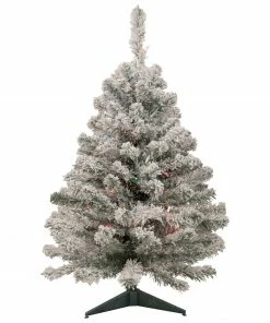 Northlight 3' Pre-Lit Medium Heavily Flocked Madison Pine Artificial Christmas Tree, Multi Lights