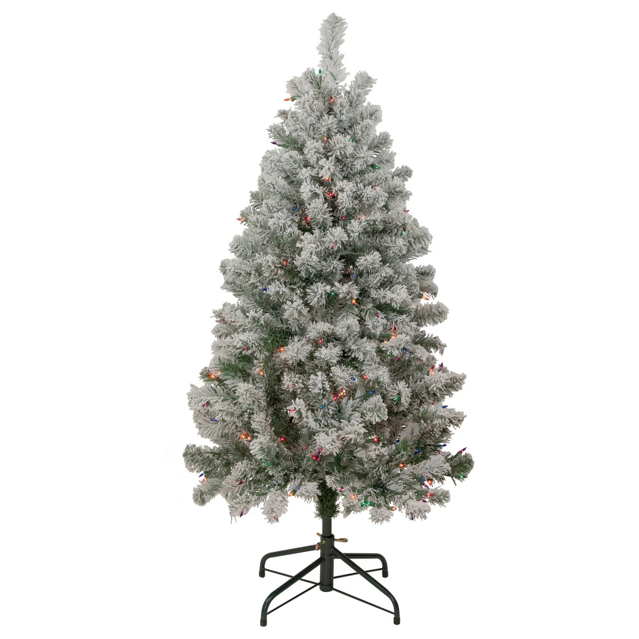 Northlight 4.5' Pre-Lit Flocked Madison Pine Artificial Christmas Tree, Multi Lights 3 Northlight 4.5' Pre-Lit Flocked Madison Pine Artificial Christmas Tree, Multi Lights