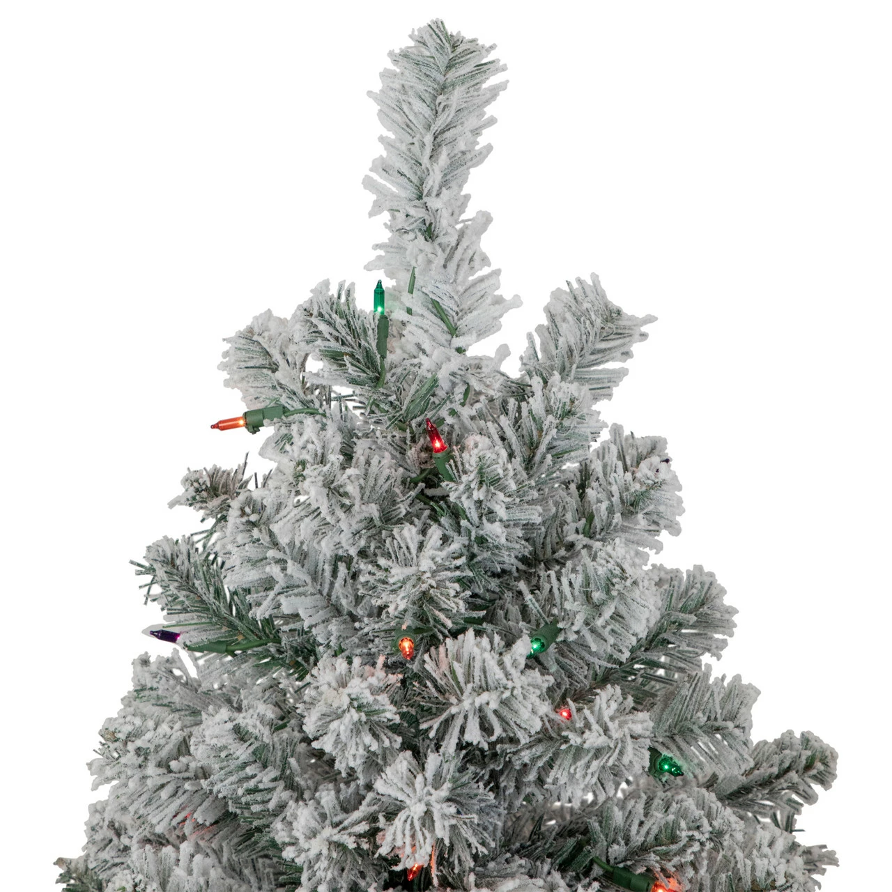 Northlight 4.5' Pre-Lit Flocked Madison Pine Artificial Christmas Tree, Multi Lights 7 Northlight 4.5' Pre-Lit Flocked Madison Pine Artificial Christmas Tree, Multi Lights - Image 5