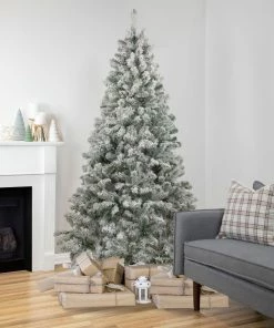 Alternative view of Northlight 6.5' Heavily Flocked Madison Pine Artificial Christmas Tree, Unlit