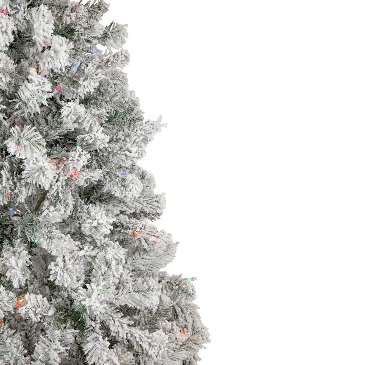 Northlight 6.5' Pre-Lit Flocked Madison Pine Artificial Christmas Tree, Multi Lights 6 Northlight 6.5' Pre-Lit Flocked Madison Pine Artificial Christmas Tree, Multi Lights - Image 4