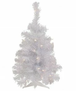 Northlight 2' Pre-lit Rockport White Pine Artificial Christmas Tree, Clear Lights