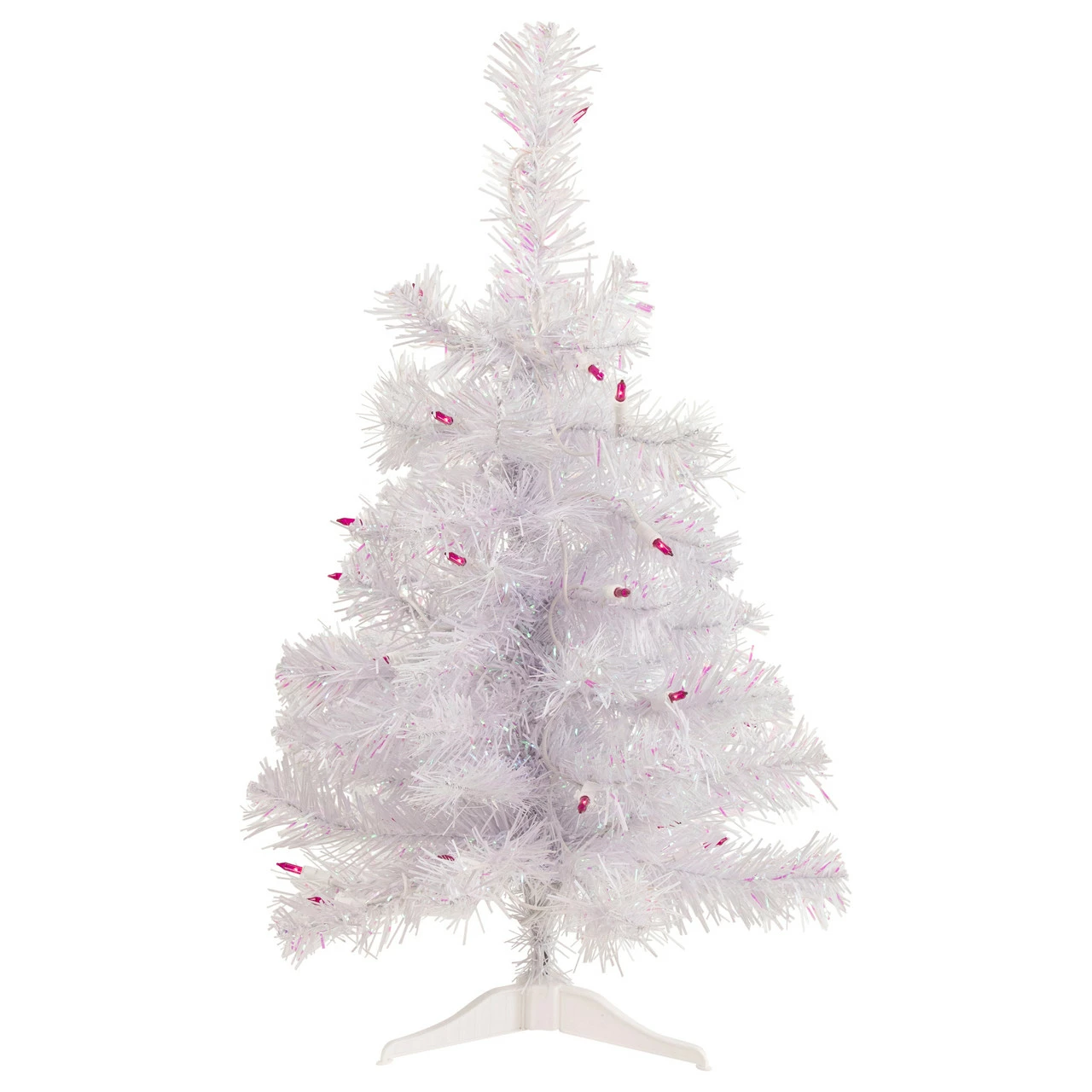Northlight 2' Pre-lit Rockport White Pine Artificial Christmas Tree, Pink Lights 3 Northlight 2' Pre-lit Rockport White Pine Artificial Christmas Tree, Pink Lights
