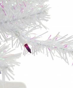 Alternative view of Northlight 2' Pre-lit Rockport White Pine Artificial Christmas Tree, Purple Lights