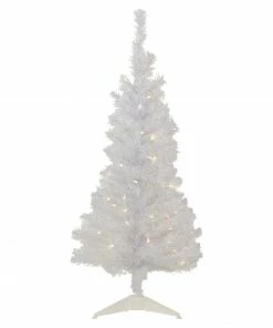 Northlight 4' Pre-lit Rockport White Pine Artificial Christmas Tree, Clear Lights