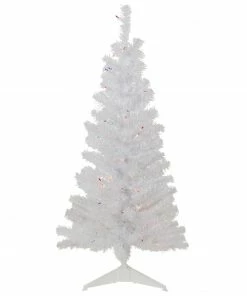 Northlight 4' Pre-lit Rockport White Pine Artificial Christmas Tree, Multi Lights