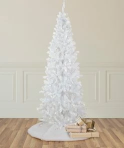 Alternative view of Northlight 6.5' Pre-Lit Pencil White Georgian Pine Artificial Christmas Tree, Warm White LED Lights